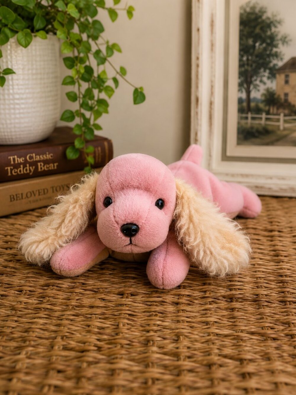 Ty Beanie Baby Spunky Cocker Spaniel Retired 1997 Plush Dog Pink/Tan Variant